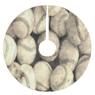 Vintager Baseball-Baum-Rock Polyester Weihnachtsbaumdecke