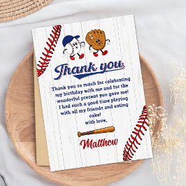 Vintager Baseball Boy Geburtstag Danke Karte