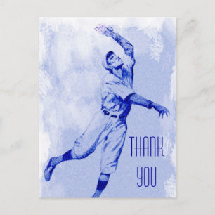 Vintager Baseball Fielder Vielen Dank, Postcard Postkarte