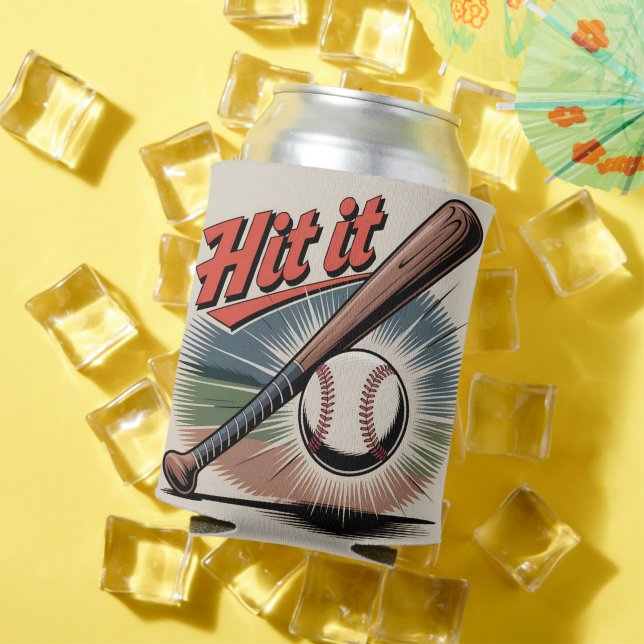 Vintager Baseball "Hit It" Retro Sports Dosenkühler (In Situ Sommer)