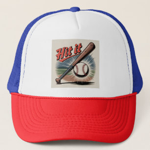 Vintager Baseball "Hit It" Retro Sports Truckerkappe