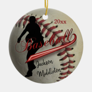 Vintager Baseball-⚾ Keramikornament