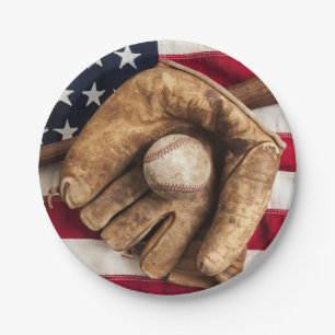 Vintager Baseball Pappteller