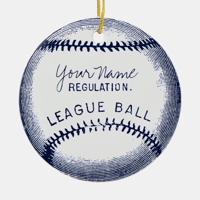Vintager Baseball, personalisierter Ball Keramikornament (Vorne)