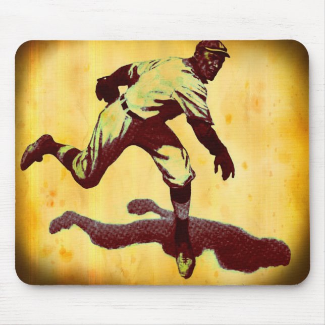 Vintager Baseball-Pitcher-Mauspad Mousepad (Vorne)