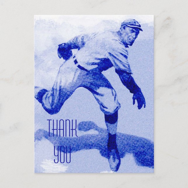 Vintager Baseball Pitcher Vielen Dank Postcard Postkarte (Vorderseite)