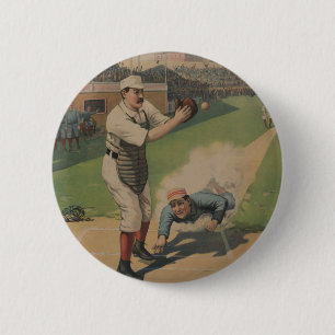 Vintager Baseball-Plakatknopf Button