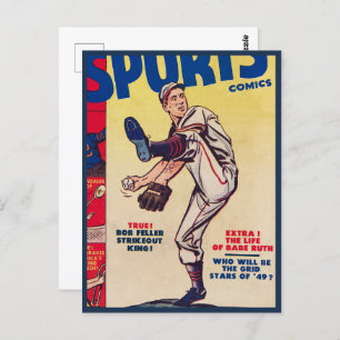 Vintager Baseball-Retro-Baseball-Player Postkarte