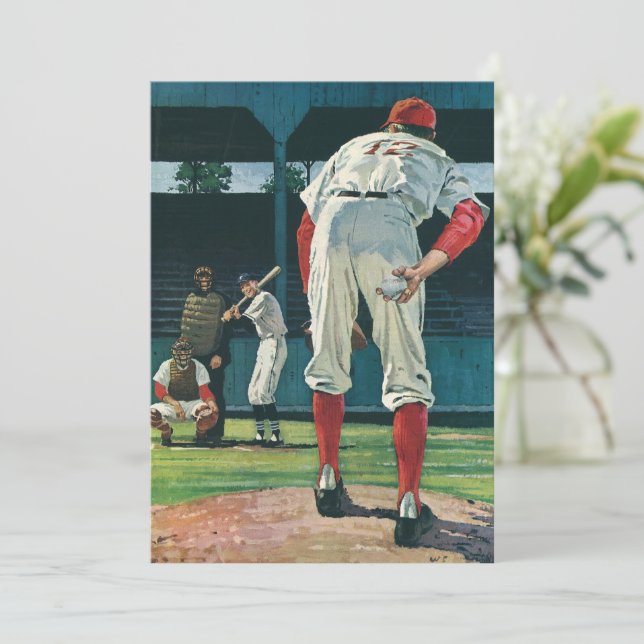 Vintager Baseball-Spieler-Spieler-Spieler-Spieler  (Stehend Vorderseite)