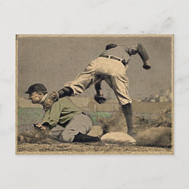 Vintager Baseball-Stil Postkarte (Vorderseite)
