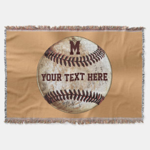 Vintager Baseball-Throw-Fehler IHRER TEXT, MONOGRA Decke