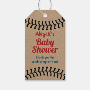 Vintager Baseball trägt Baby-Dusche rustikales Geschenkanhänger