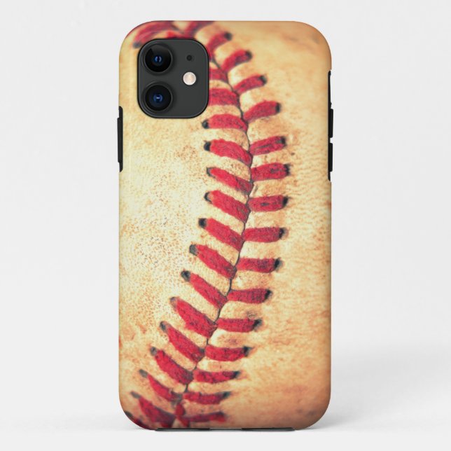 Vintager Baseballball Case-Mate iPhone Hülle (Rückseite)