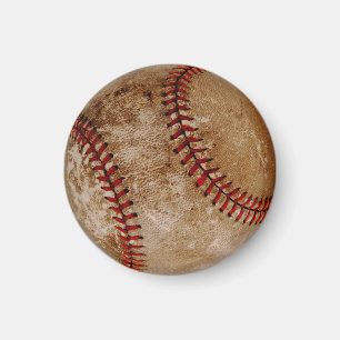 Vintager Baseballball, Rot und Weiß Magnet