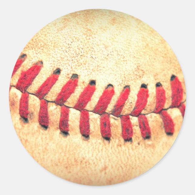 Vintager Baseballball Runder Aufkleber (Vorderseite)