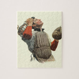Vintager Baseballspieler, Catcher-Look