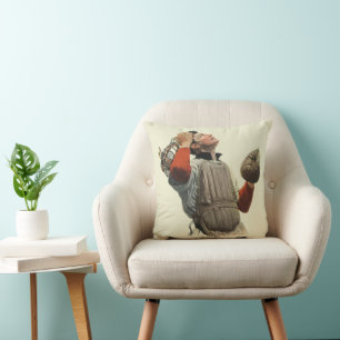 Vintager Baseballspieler, Catcher-Look Kissen