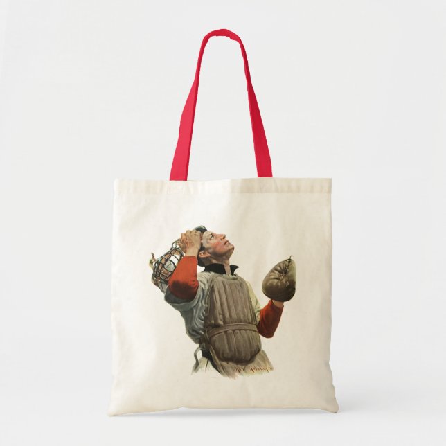 Vintager Baseballspieler, Catcher-Look Tragetasche (Vorne)