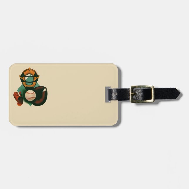 Vintager Baseballspieler, Mitt Gepäckanhänger (Vorderseite horizontal)