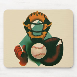 Vintager Baseballspieler, Mitt Mousepad