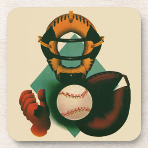 Vintager Baseballspieler, Mitt Untersetzer