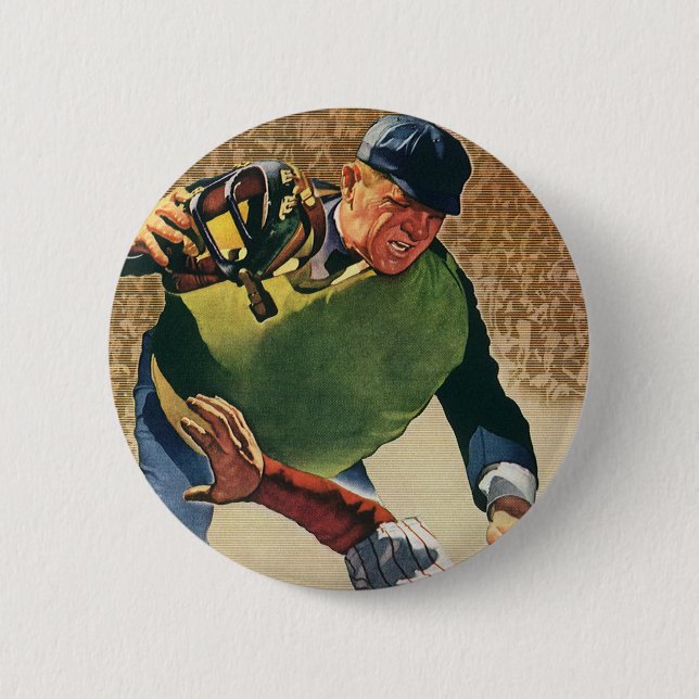 Vintager Baseballspieler, Umpire Button (Vorderseite)