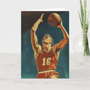 Vintager Basketball-Aktionsshot Einladung