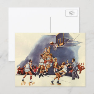 Vintager Basketball, Spieler im Spiel Postkarte