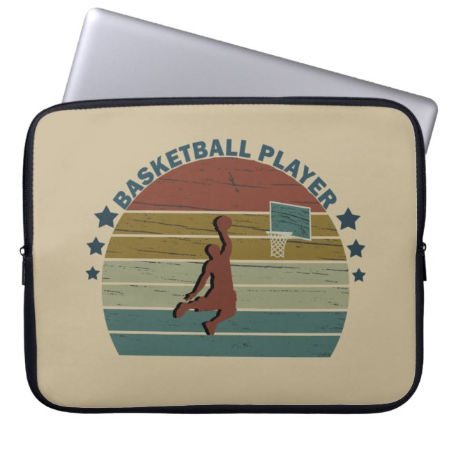 Vintager Basketball-Spieler Laptopschutzhülle (Vorderseite)