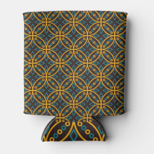Vintager Batik-Stil auf Braun. Dosenkühler