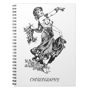 Vintager BauchtänzerinChoreography Notizblock