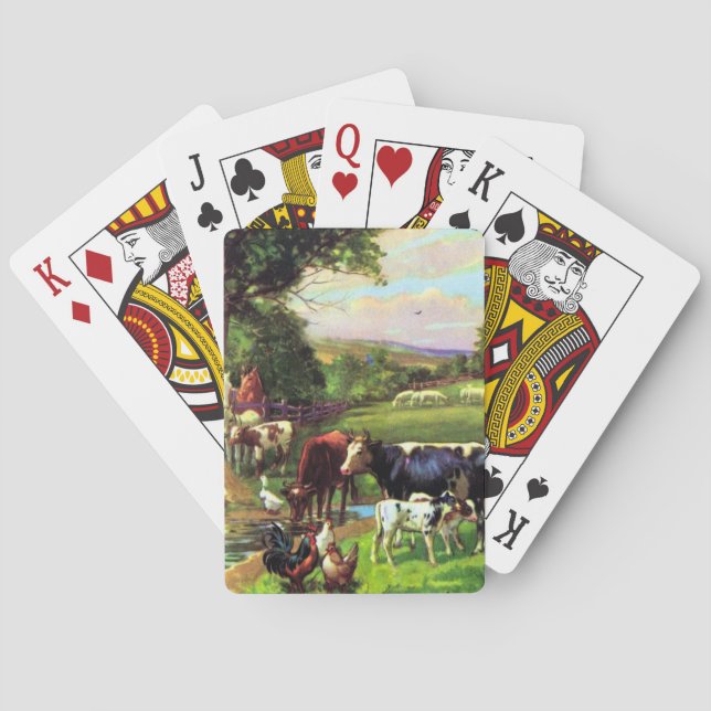 Vintager Bauernhof Spielkarten (Rückseite)