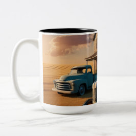 Vintager Bauernhof Zweifarbige Tasse