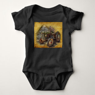Vintager Bauerntraktor Baby Strampler