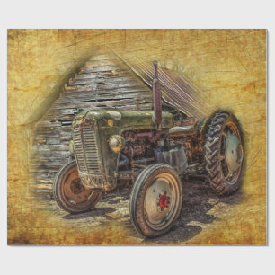 Vintager Bauerntraktor Geschenkpapier