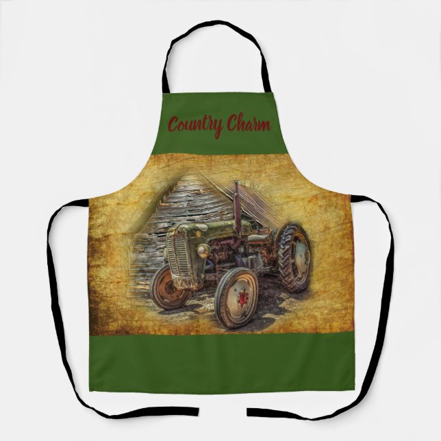 Vintager Bauerntraktor Schürze (Vorderseite)