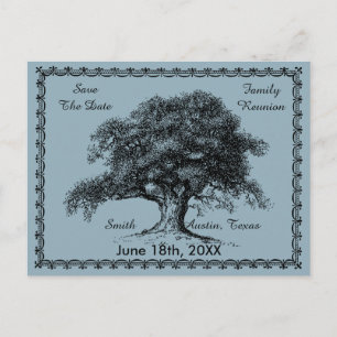 Vintager Baum Außenbereich Rustikal blau Ankündigungspostkarte