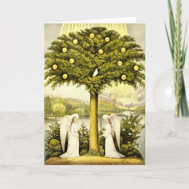 Vintager Baum des Lebens Christliche Illustration  Karte (Vorderseite)