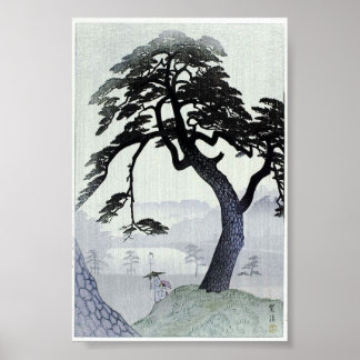 Vintager Baum Japanischer Holzblock Art Ukiyo-E Poster