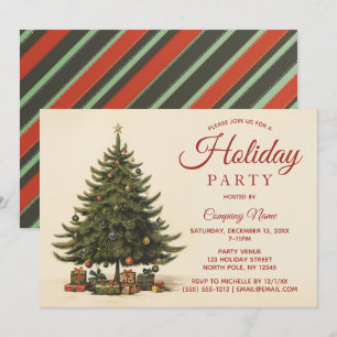 Vintager Baum und Corporate Holiday Party Einladung