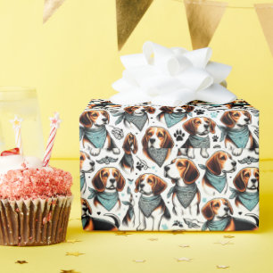 Vintager Beagle Welpe nahtlos Geschenkpapier