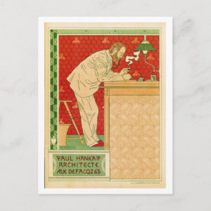 Vintager belgischer Jugendstil-Architekt Postkarte