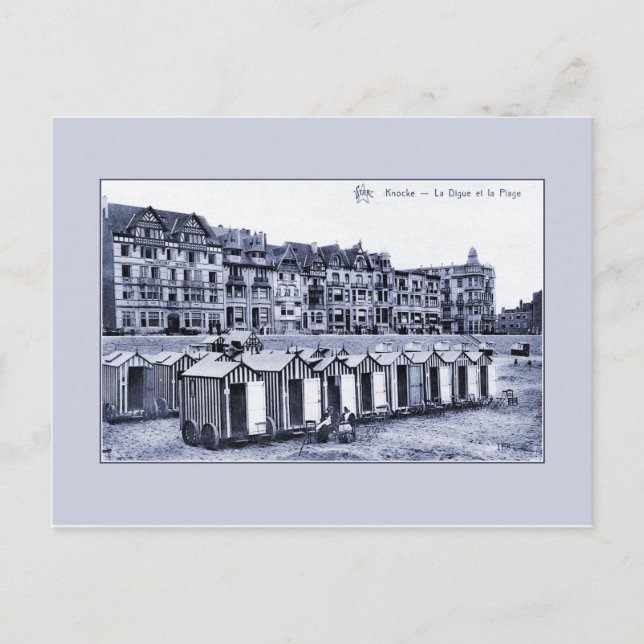 Vintager Belle Epoque Badeort und Strand Postkarte (Vorderseite)