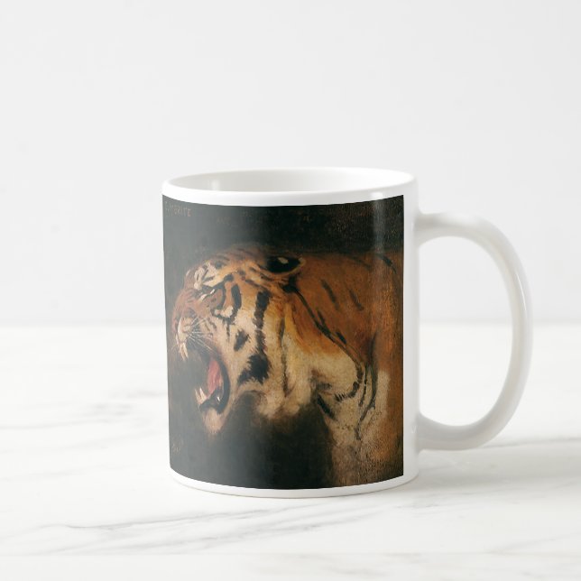 Vintager Bengalischer Tiger Big Cat Roaring, Wildt Kaffeetasse (Rechts)