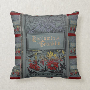 Vintager Benjamin- FranklinBucheinband Kissen
