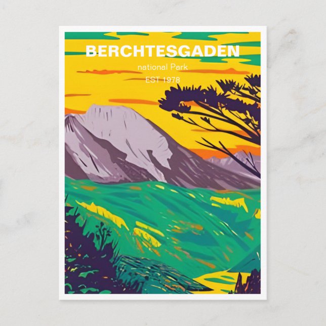 Vintager Berchtesgaden Nationalpark Deutschland Postkarte (Vorderseite)
