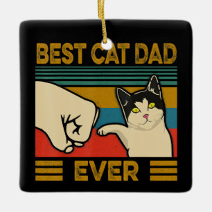 Vintager bester Cat Vater Ever Funny Cat Daddy Ges Keramikornament