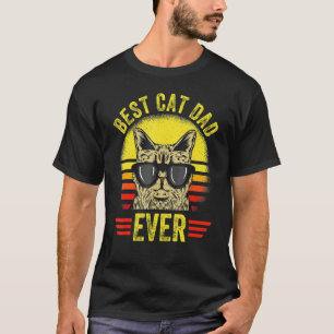 Vintager bester Cat Vater je Brille Retro Fathers T-Shirt