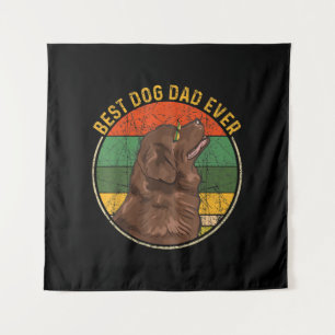 Vintager bester Hund Vater je Neufundland Hund Lov Wandteppich
