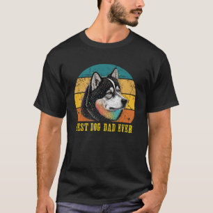 Vintager bester Hund Vater je Sunset Retro Alaskan T-Shirt